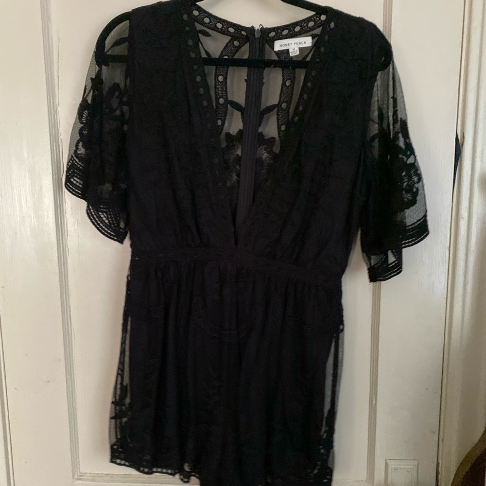 Black low cut romper